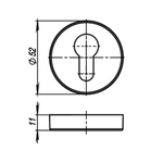 Накладка CYLINDER ET URB/HD GOLD-24 Золото 24  2 шт.
