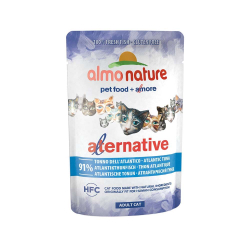 Almo Nature консервы для кошек "HFC Natural Plus" с атлантическим тунцом (91%  рыбы) 55 г пакетик