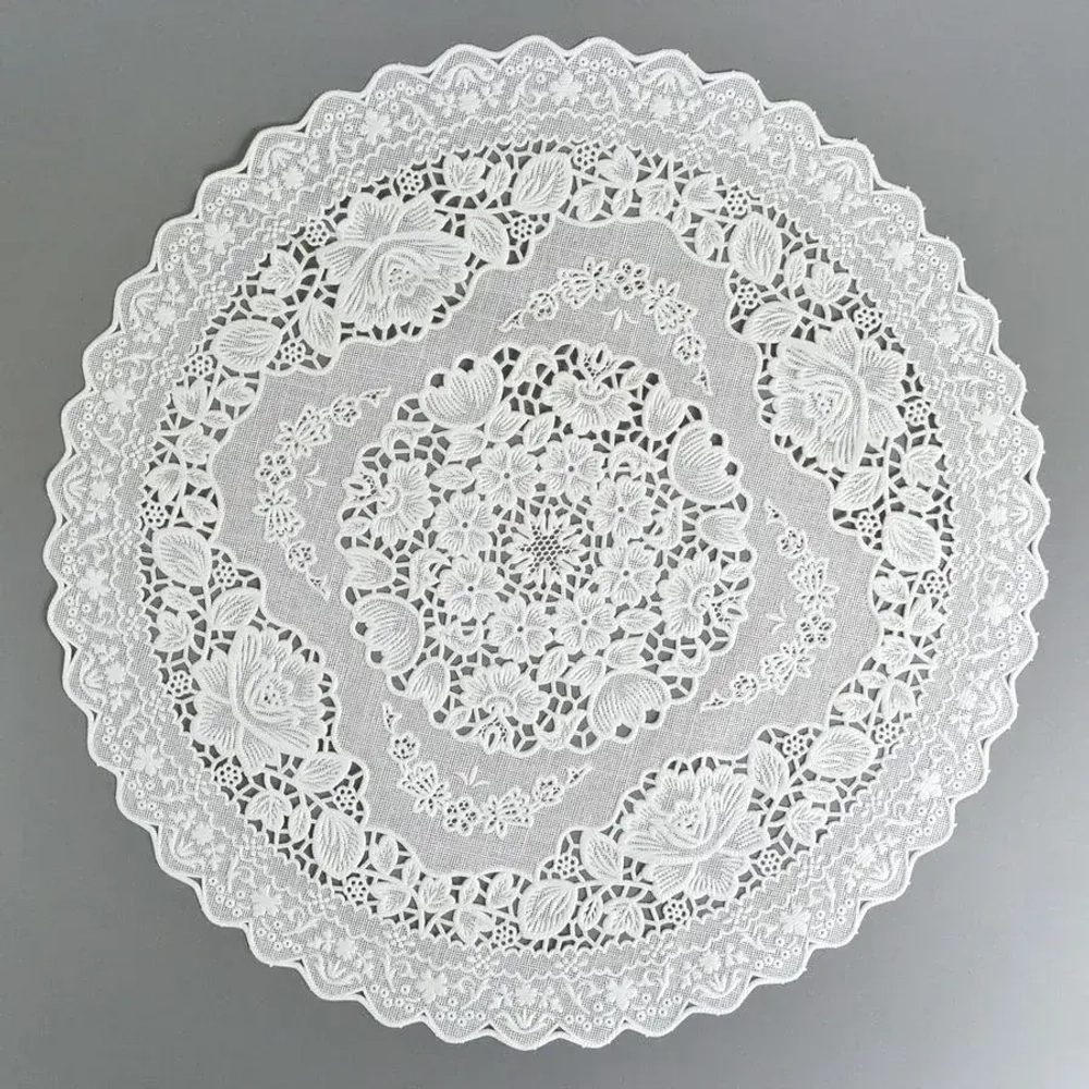 Салфетка диаметр 30 см круглая белый S 507 (комплект 12 шт)