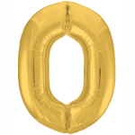 Шар фольгированный Цифра 0 101 см (Золотой)