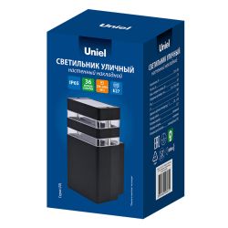 UUL-S17A 60W-E27 IP65 BLACK Светильник уличный. под лампу Е27. Архитектурный накладной. Корпус черный. TM Uniel
