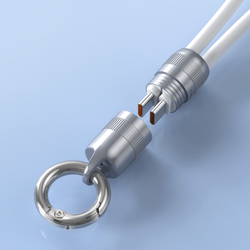 Кабель со съемным ремешком, разъем Type-C на Type-C, быстрая зарядка 60W, длина 30см, белый цвет, серия LCBA Series от Dux Ducis