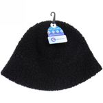 Панама женская из овечьей шерсти с кулиской «Molen Rusche», микс 2 цвета (бел, черн.), р. 58 (лейбл ультрамарин, подвес)