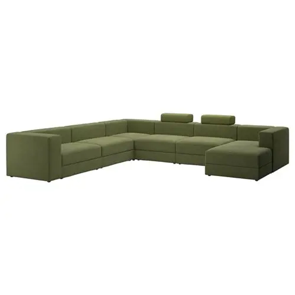 Диван П-образный - IKEA JÄTTEBO/JATTEBO, 87x95x310/380см, зеленый, ЙЕТТЕБО ИКЕА