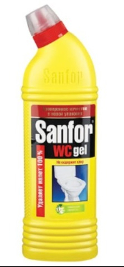 Средство для уборки туалета 1 кг, SANFOR WC gel (Санфор гель) "Лимонный фреш"