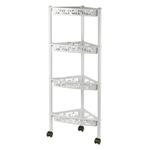 Этажерка Keeplex Light на колесиках четырехсекционная угловая 38,3х22,2х93,5см белое облако