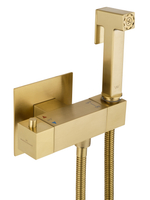 Смеситель с гигиеническим душем и термостатом встраиваемый WONZON & WOGHAND, Брашированное золото (WW-88819903-BG)