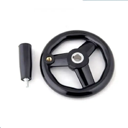 Маховик бакелит 200х18х6мм (Dxdxb) с 3-мя спицами, с ручкой