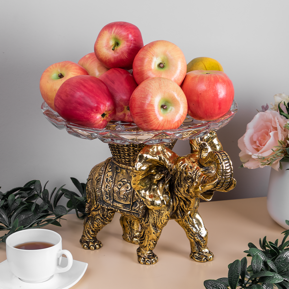 Фруктовница-конфетница Слон Джайпурарт Бронза