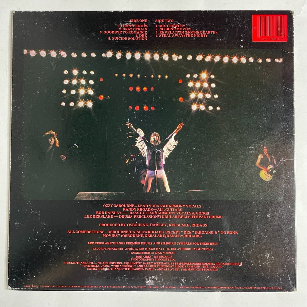 Винтажная виниловая пластинка LP Ozzy Osbourne Blizzard Of Ozz (USA 1981)