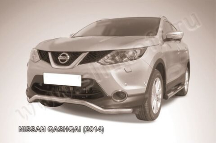 Защита переднего бампера (нержавейка) Nissan Qashqai (2013-2019) d57 волна