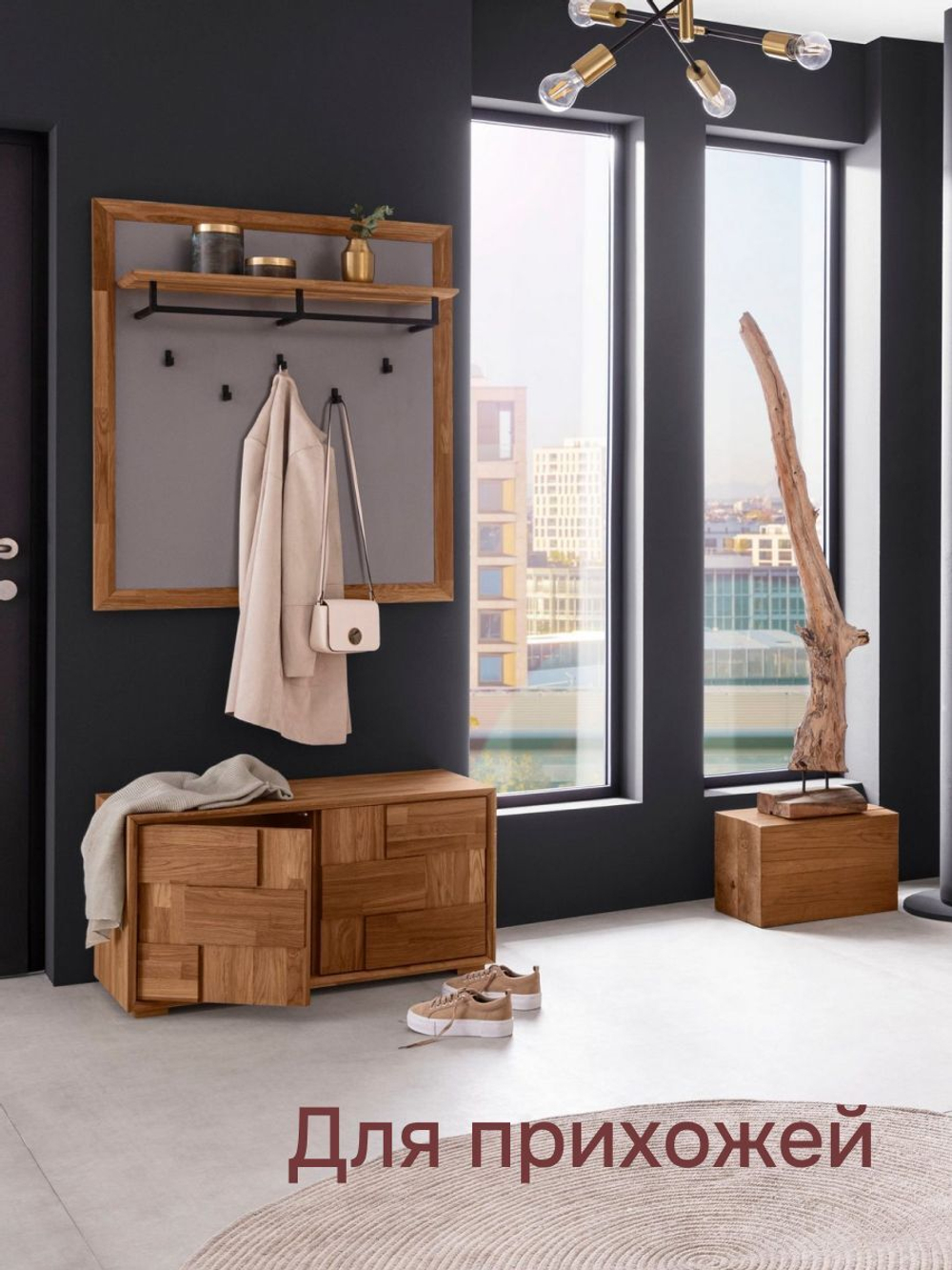 Панель-вешалка 88х100 Тронд, дуб, масло, мдф, Makosa