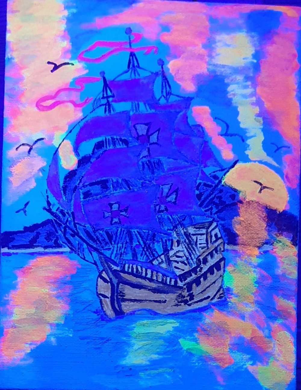 Набор светящихся в темноте акриловых красок AcidColors Luminescent для творчества 6 цветов х 20г (120г)