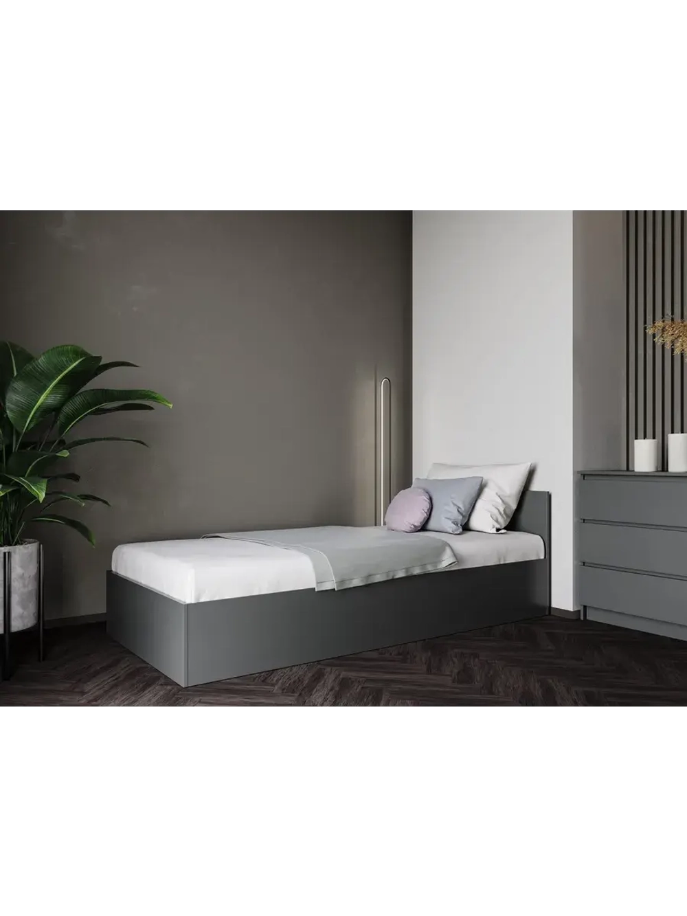 Кровать односпальная 90х200 см КРМ