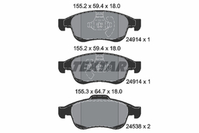 TEXTAR - 2491401-TET - Brake Pad Set, disc brake