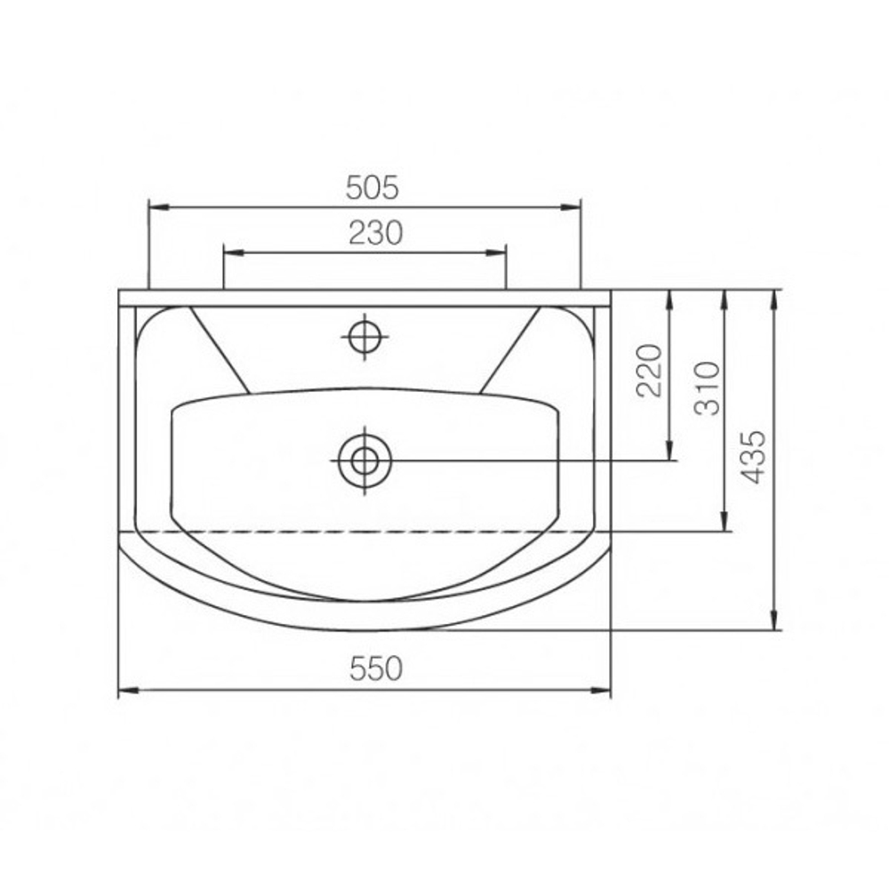 Раковина накладная "Элеганс-55" белая (Rosa)