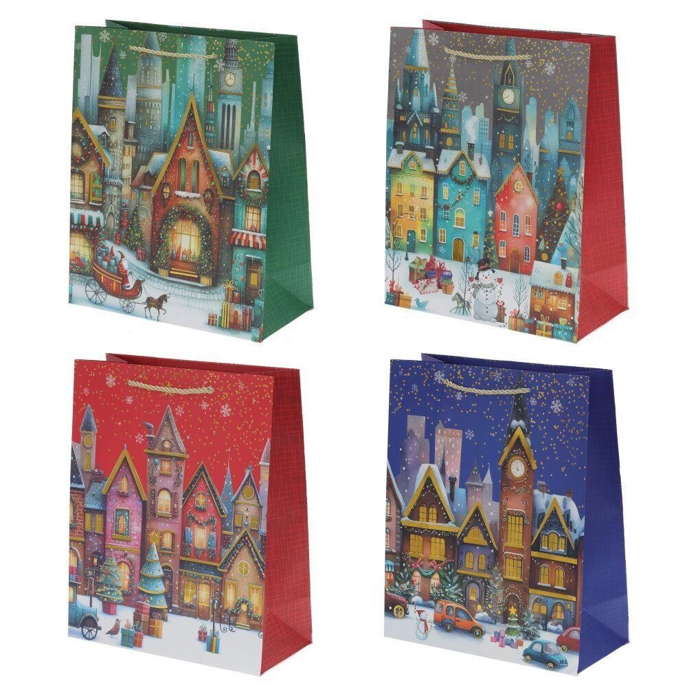 GAEM Пакет подарочный (бумага 210г/м2, блок 12шт), L18 W10 H23 см, 4в.