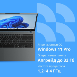 Ноутбук CBR LP-15106 15.6" (FHD IPS / i5-1235U(1.3GHz) /16Gb DDR4 3200MHz / 512Gb SSD PCIe / Intel UHD Graphics (support Iris Xe with dual RAM) / RJ45 / Windows 11 Pro /4825 mAh /1840g/металл+пластик)