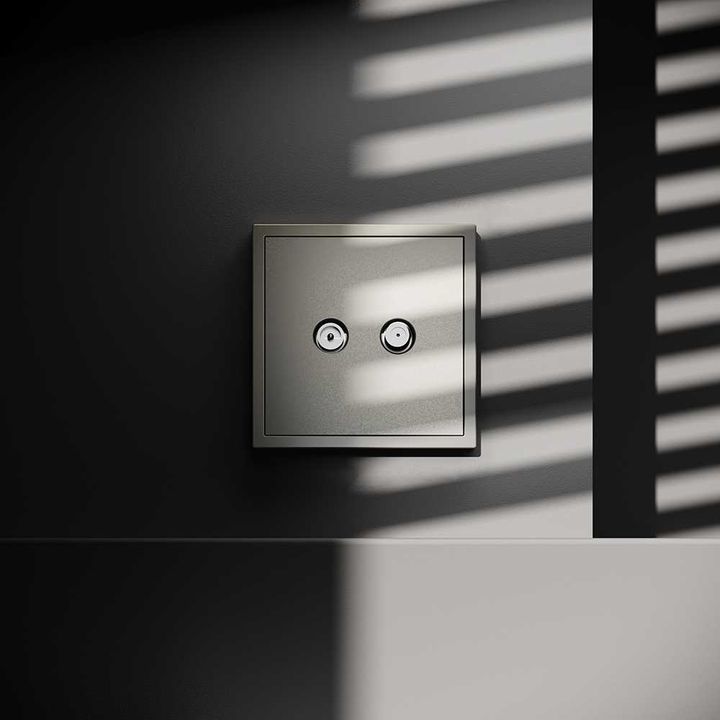 Розетка телевизионнная встраиваемая Voltum S70 оконечная TV+SAT, (шелк) VLS060404