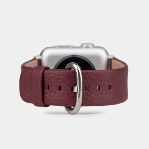 Ремешок для Apple Watch  44/45/46 mm из кожи теленка, бордового цвета