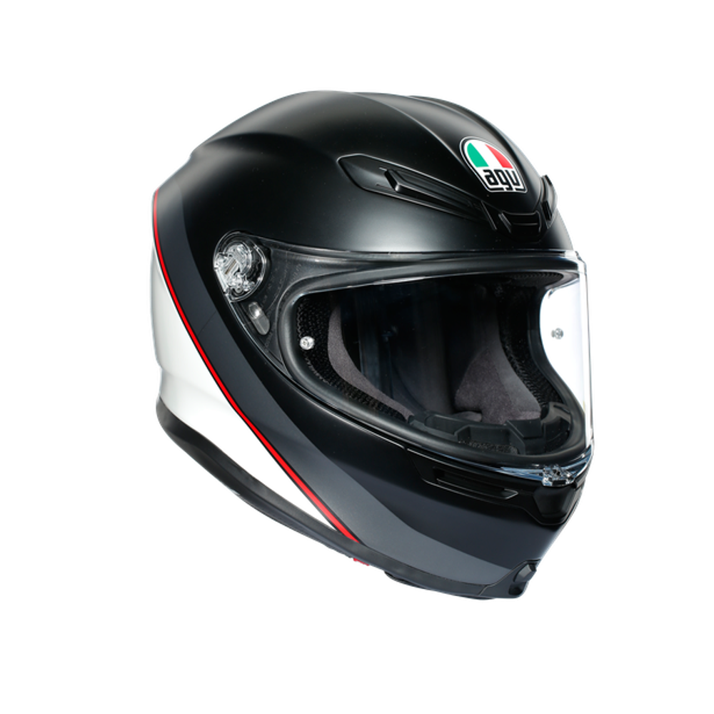 AGV K6 MINIMAL PURE MATT Black/White/Red