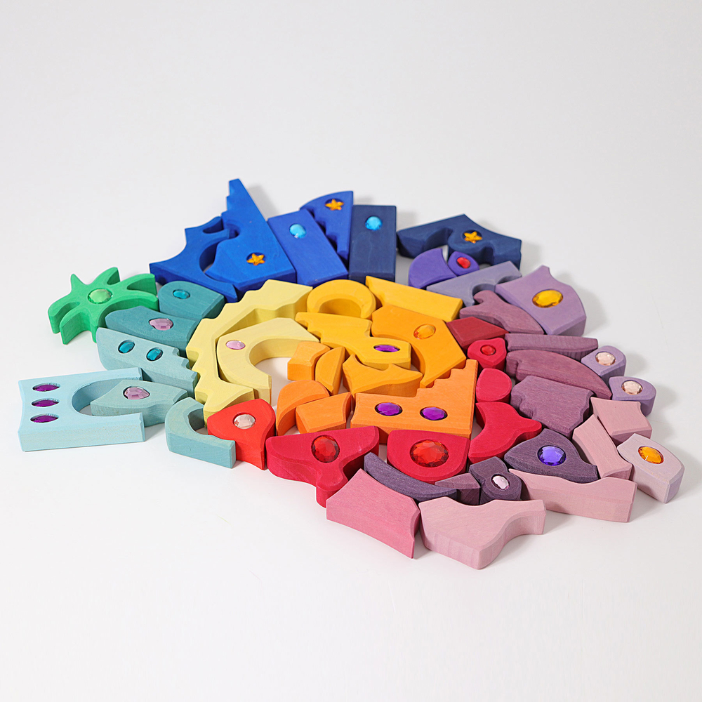 Деревянная мозаика пазл с акриловыми камнями "Восток", 52 детали