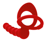 Красная насадка на пенис для двойного проникновения 19,5см ToyFa Black&Red 901413-9