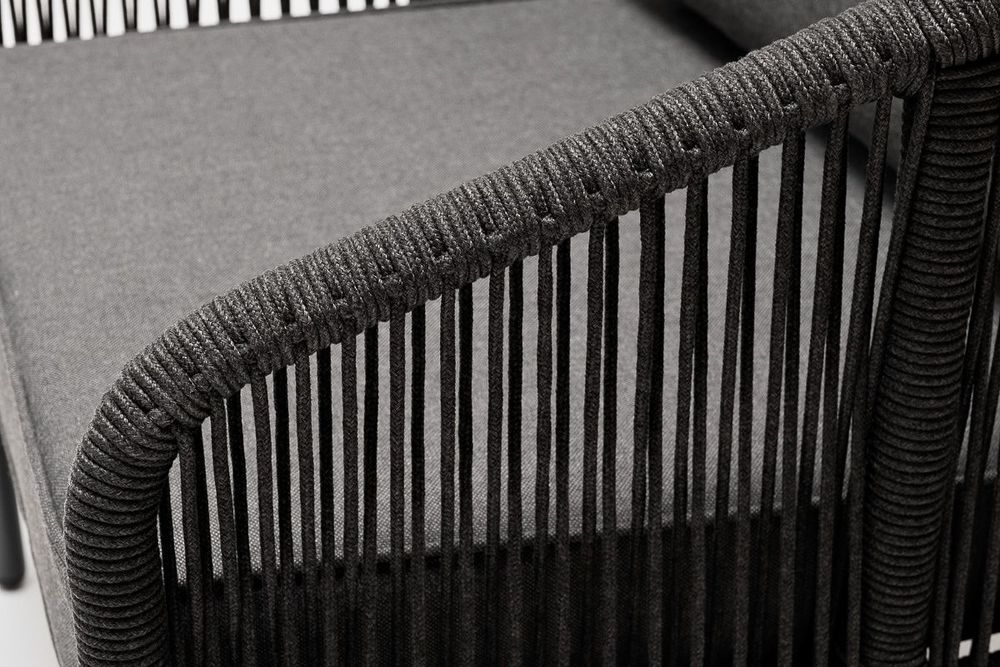 "Канны" модульная угловая лаунж-зона из роупа (веревки), цвет темно-серый