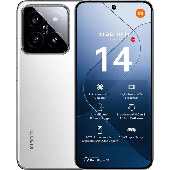 Смартфон Xiaomi 14 8 ГБ | 256 ГБ («Белый» | White) (версия Global)