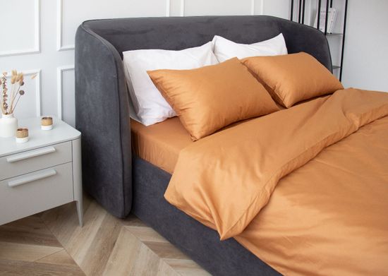 Простынь на резинке для кровати 180*200 см (мокко, сатин)