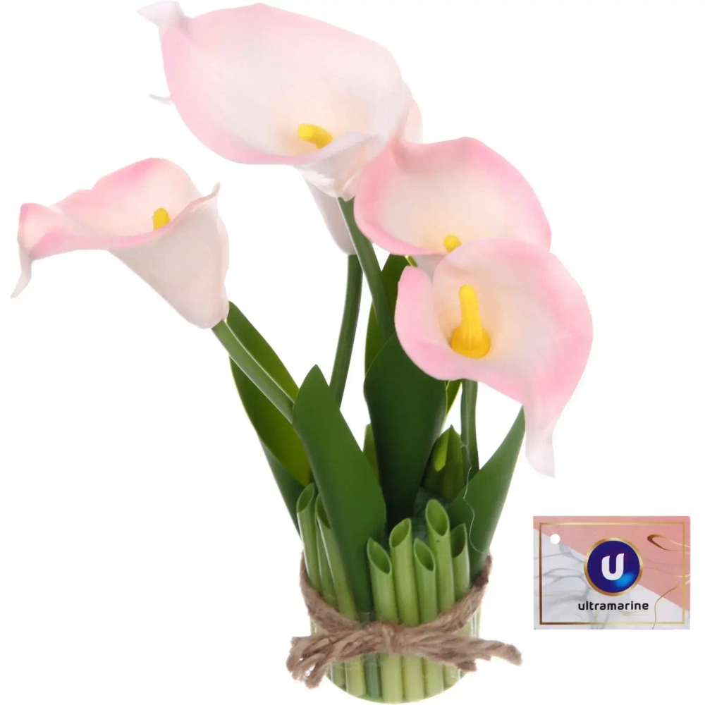 Цветочная композиция «Весенняя рапсодия» 15*30см Каллы белые