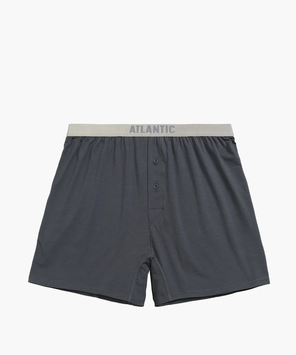 Мужские трусы боксеры Atlantic, 1 шт. в уп., пима хлопок, графит, Basic BMB-005