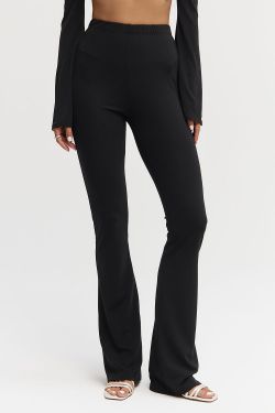 Леггинсы клеш из вискозы черного цвета