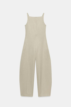 ZARA КОМБИНЕЗОН С ОТКРЫТОЙ СПИНОЙ — ZW COLLECTION, БЕЖЕВЫЙ