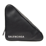 Balenciaga Cow Leather Triangle Bag Clutch Medium Women"s Black