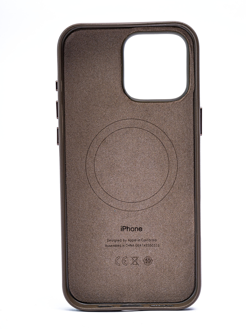 Кожаный чехол Leather Case iPhone 16 Pro MAX Taupe Бежевый