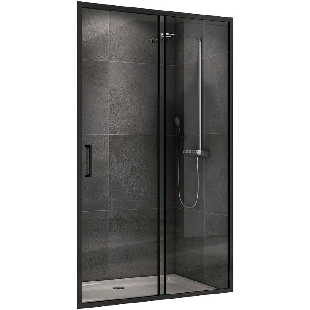 Душевая дверь Abber Schwarzer Diamant 120 AG30120B5 профиль Черный стекло прозрачное
