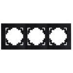 Рамка 3-местная, металл, STEKKER MFR00-7003-05, серия Катрин, черный 50020