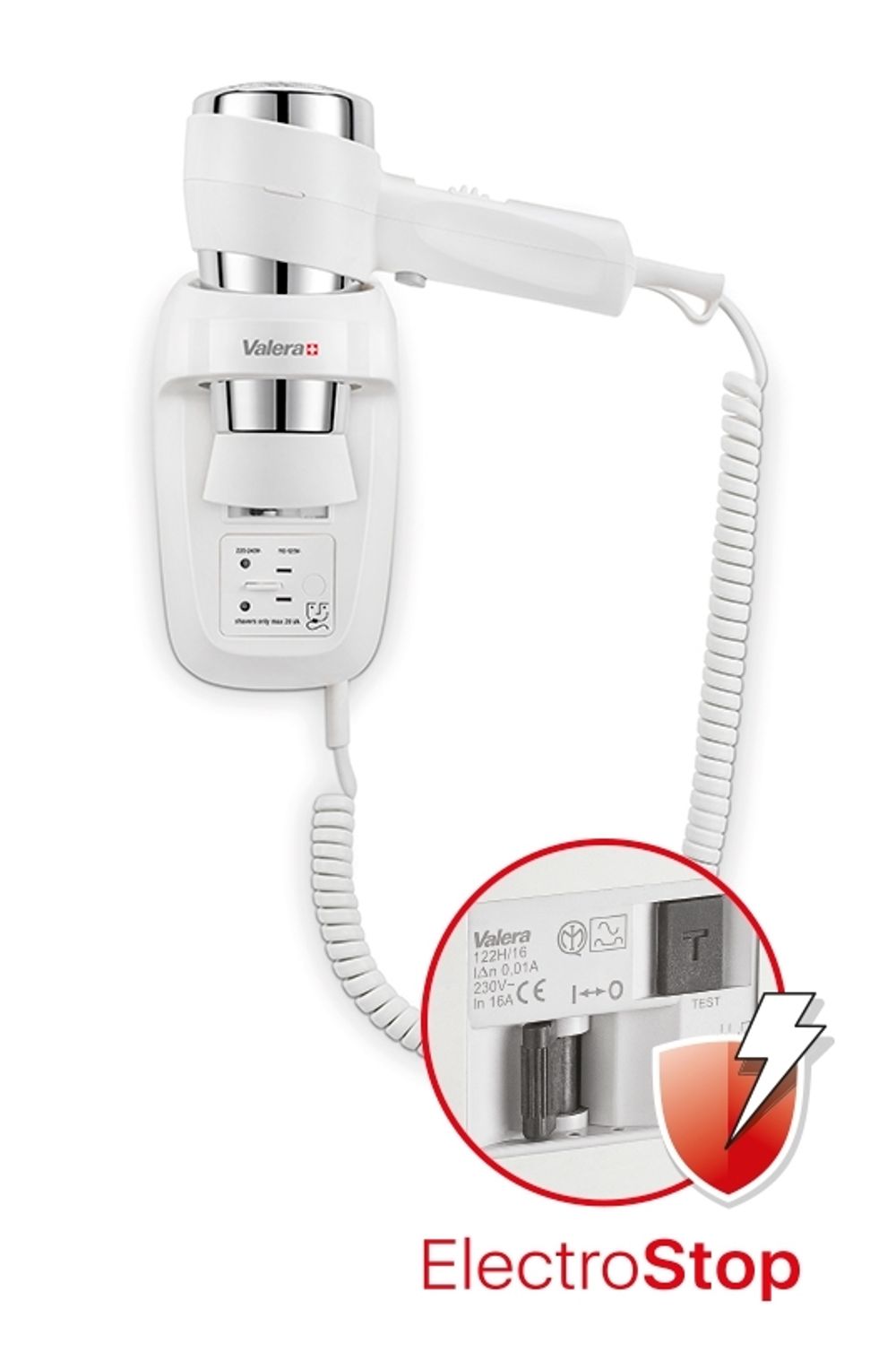 Настенный фен Valera Action Protect 1600 Shaver White (542.06/044.06 White) - 2