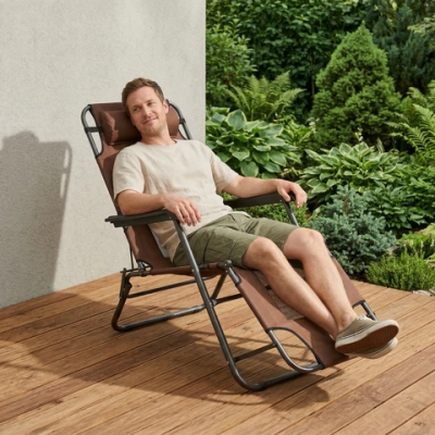 Шезлонг-раскладушка «Эспрессо»,60*108(153)*82 см, 2 положения, сетка