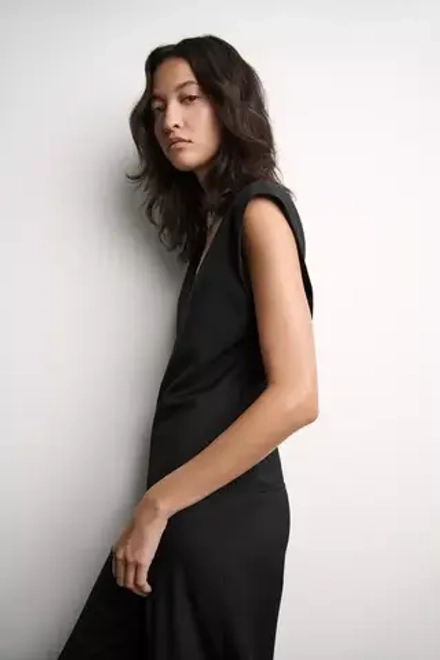 ZARA КОМБИНЕЗОН БЕЗ РУКАВОВ — ZW COLLECTION, ЧЕРНЫЙ