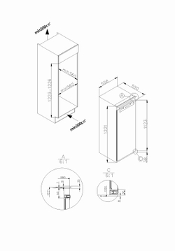 Встраиваемый холодильник Korting KSI 1221