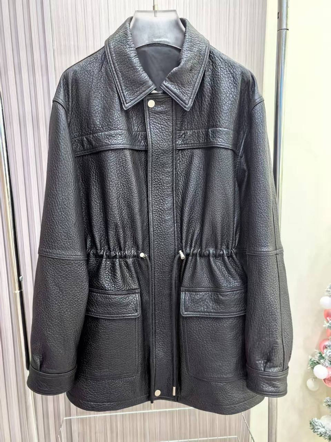 Удлиненаня кожанка - транч из кожи "джумбо" 75см