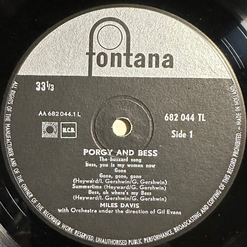 Miles Davis - Porgy And Bess (Голландия 1959г.)