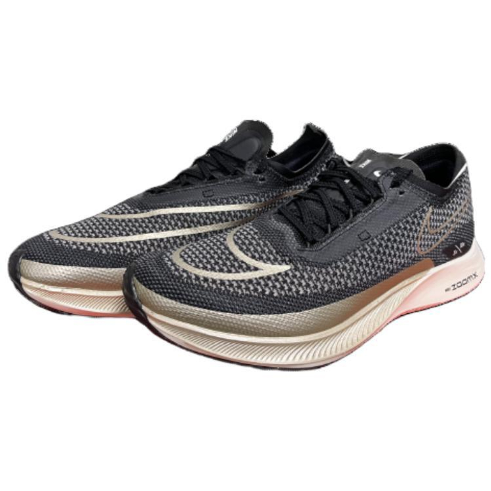 Nike ZoomX Streakfly comfortable and versatile shock absorption, non-slip, wear-resistant, waterproof and breathable low-cut carbon board cross-country running shoes for men and women with the same style of black gold