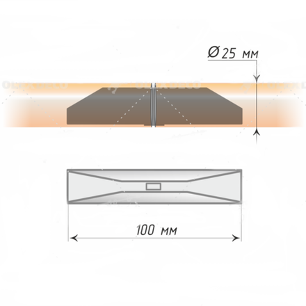 Соединительный элемент для круглых металлических труб d25 мм