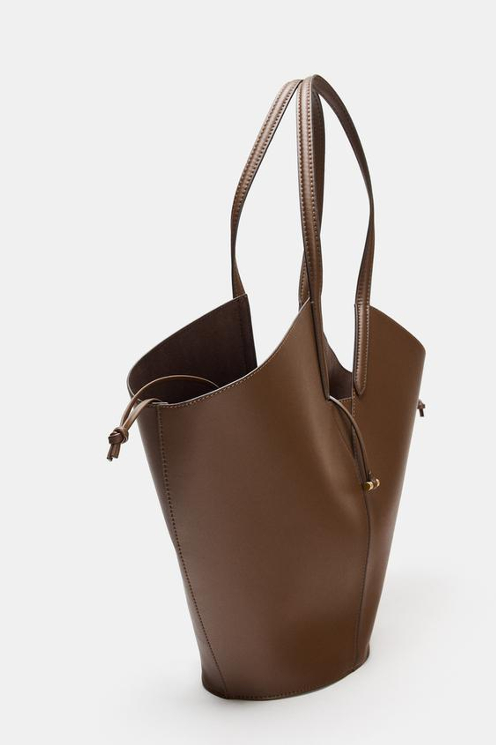 ZARA БОЛЬШАЯ СУМКА-ШОПЕР CAPAZO, КОРИЧНЕВЫЙ