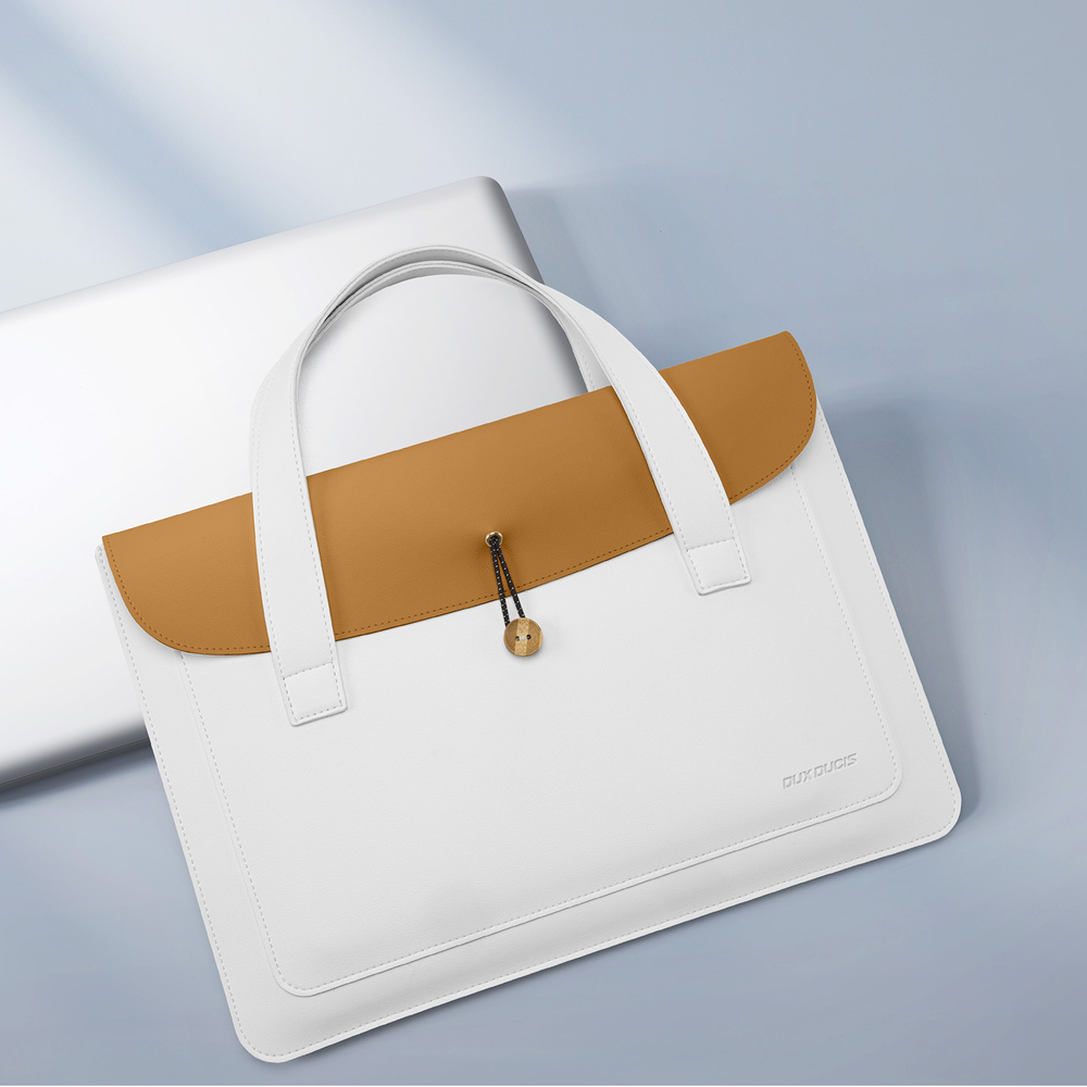Ручная сумка белый с хаки цвет ультратонкая для ноутбука или планшета до 16 дюймов, серия AURA Series Handbag от Dux Ducis