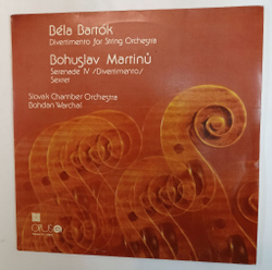 Винтажная виниловая пластинка LP Bela Bartok Бела Барток Divertimento For String Orchestra Serenade IV (Divertimento) Sextet (Чехословакия 1982)