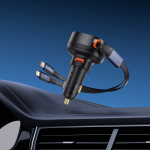 Автомобильная зарядка Baseus Enjoyment Pro U+Retractable C&L Cable 60W